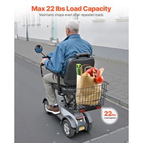 Scooter Rear Basket, Heavy Duty Metal Wire Basket with Handle, Spacious Cargo Basket, Works with 1-inch Receiver, Compatible with Most Golden