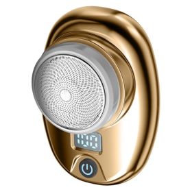 Portable Electric Shaver With LED Digital Display Type-C Rechargeable Electric Razor For Men Electric Beard Trimmer For Home Office Travel Car (Option: Gold)