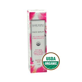 FACE SERUM for Mature Skin - Organic Vegan Helichrysum Pomegranate (Lid: Cap)